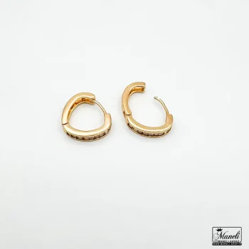 گوشواره حلقه ای نگین دار ساده ژوپینگ 40977 - Image 3