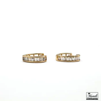 گوشواره حلقه ای نگین دار ساده ژوپینگ 40977 - Image 4