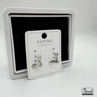 گوشواره مینیمال پاپیون ژوپینگ نقره ای