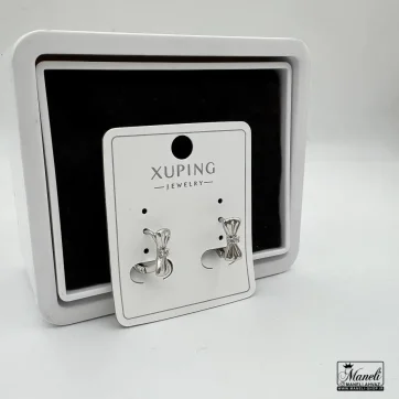 گوشواره مینیمال پاپیون ژوپینگ نقره ای