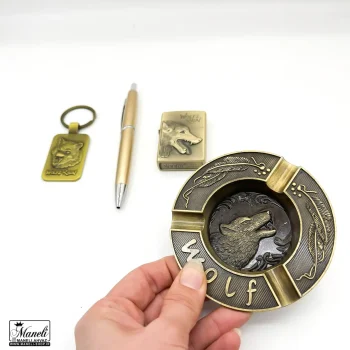 ست هدیه ای زیرسیگاری ، فندک ، جاکلیدی و خودکار طرح گرگ - Image 2