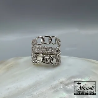 انگشتر زنانه ژوپینگ نقره ای نگین دار فری سایز|14040972