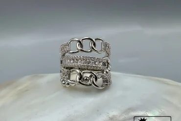 انگشتر زنانه ژوپینگ نقره ای نگین دار فری سایز|14040972