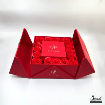 باکس گل هدیه ای ولنتاینی قرمز ( وارداتی)