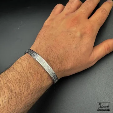 بنگل آیت الکرسی استیل | نقره ای | رنگ ثابت