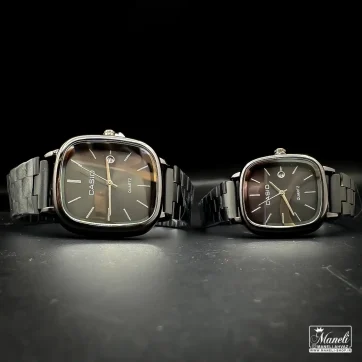 ست ساعت کاسیو صفحه مربع تمام مشکی | قیمت اقتصادی