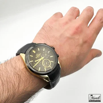 ساعت مردانه بند چرمی مشکی الگانس | سه موتوره | ژاپن