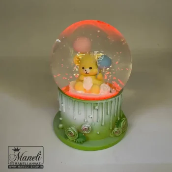 گوی چراغدار گل بهاری سبز با تدی کوچولو - Image 3