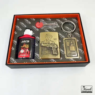 پک هدیه فندک بنزینی و جاکلیدی طرح کلت