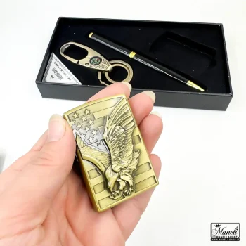 پک هدیه ای فندک بنزینی ،خودکار و جاکلیدی - Image 3