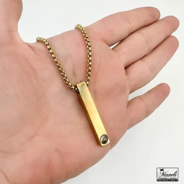 گردنبند تلسکوپی مردانه ( دوستت دارم به صد زبان دنیا ) | طلایی