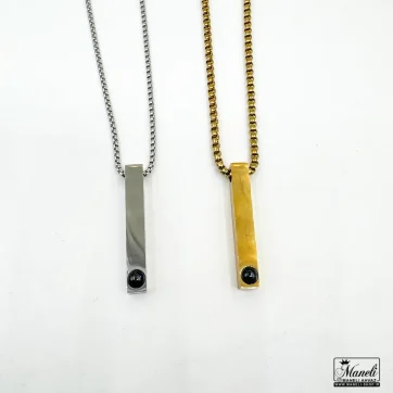 گردنبند تلسکوپی مردانه ( دوستت دارم به صد زبان دنیا ) | طلایی و نقره ای