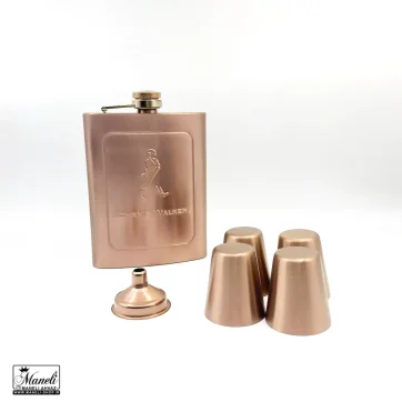 ست هیپ فلاسک و شات رنگ مسی Johnnie Walker