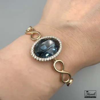 خرید دستبند بینهایت نگین سوراوسکی آبی ژوپینگ