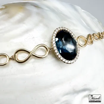 دستبند ژوپینگ نگین سواروسکی سورمه ای - Image 3