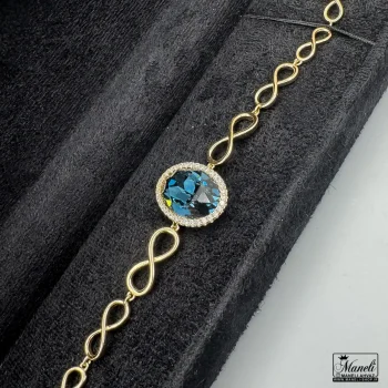 دستبند ژوپینگ نگین سواروسکی سورمه ای