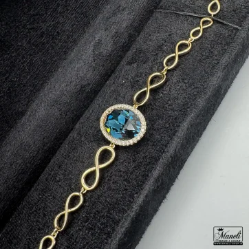 دستبند ژوپینگ نگین سواروسکی سورمه ای