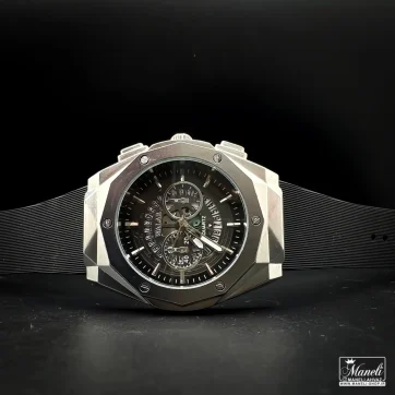 خرید ساعت مردانه طرح هابلوت مشکی نقره ای