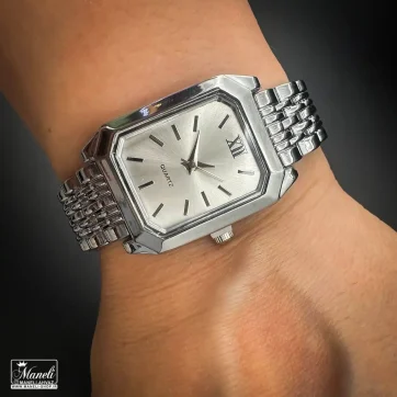 ساعت زنانه صفحه مستطیل سیلور صفحه سفید