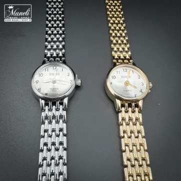 ساعت زنانه صفحه گرد طلایی و نقره ای EHHE