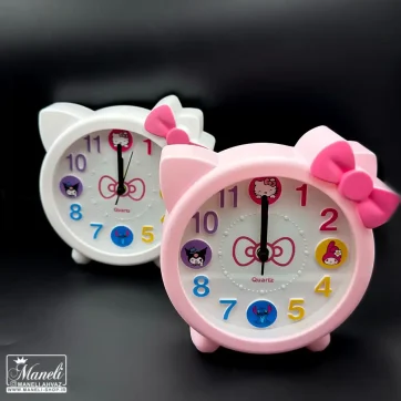 ساعت رومیزی کیتی زنگ دار - مناسب اتاق کودک