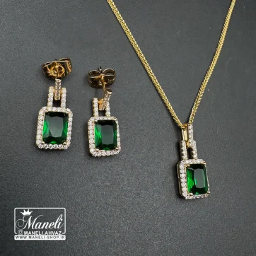 نیم ست نگین سبز