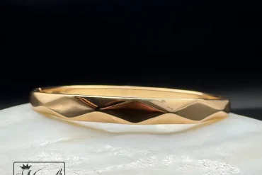 دستبند ژوپینگ زنانه ساده دورنگ نقره ای و طلایی