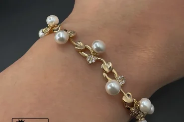 دستبند مرواریدی ژوپینگ مشابه طرح طلا
