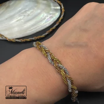 ست زنجیر و دستبند زنانه سه رنگ رنگ ثابت - Image 4