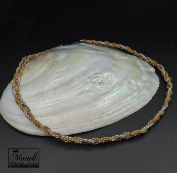 ست زنجیر و دستبند زنانه سه رنگ رنگ ثابت - Image 2