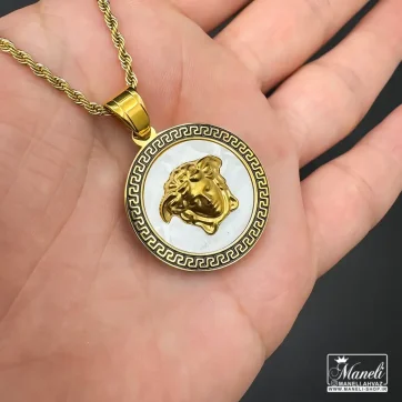 پلاک ورساچه سفید طلایی