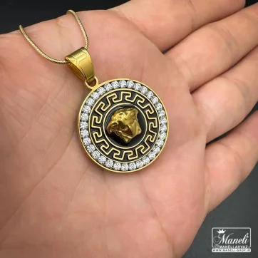 گردنبند ورساچه طلایی مشکی نگین دار