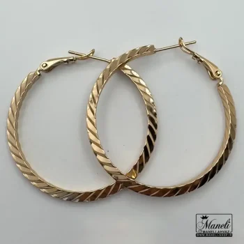 گوشواره حلقه ای طرح دار رنگ ثابت ژوپینگ - تصویر 3