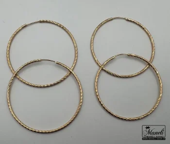 گوشواره حلقه ای طرح دار رنگ ثابت ژوپینگ - Image 3