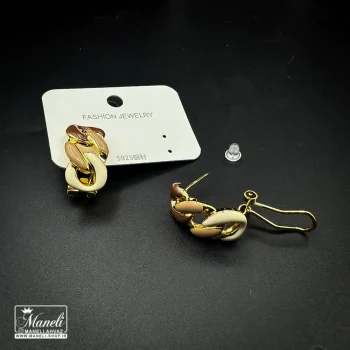 گوشواره طرح کارتیر مینا کاری پایه نقره - Image 3