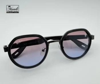 عینک آفتابی ری بن شیشه شفاف uv استاندارد مدل گرد - تصویر 4