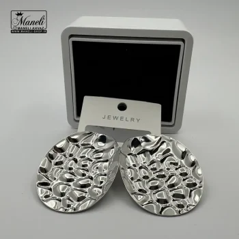 گوشواره نقره ای بزرگ مجلسی میخی