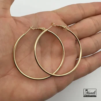 گوشواره حلقه ای طلایی ساده ژوپینگ - تصویر 4