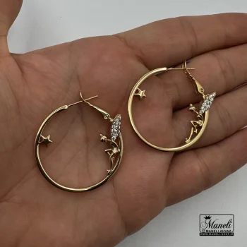 گوشواره حلقه ای طلایی بالرین ژوپینگ - تصویر 3
