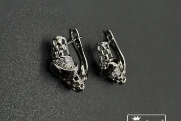 گوشواره ژوپینگ نقره ای طرحدار