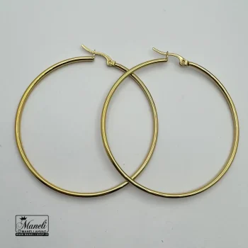 گوشواره استیل طلایی حلقه ای سایز بزرگ - Image 4
