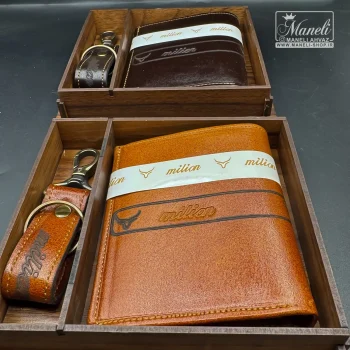 ست کیف و جاسوئیچی چرم برند میلیون - Image 5