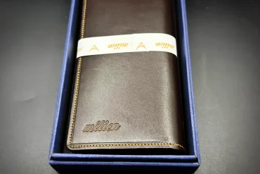 کیف پولی کتی ساده چرم طبیعی رنگ قهوه ای