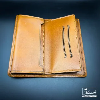 ست کیف و کمربند و جاکلیدی چرم طبیعی میلیون | مشکی و عسلی - Image 6