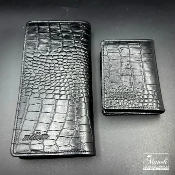 ست کیف و کمربند ، جاکارتی و جاکلیدی چرم طبیعی کروکودیلی میلیون - Image 6