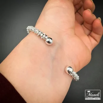 بنگل استیل زنانه مدل کرکره ای درخشان؛ مینیمال، فری سایز و رنگ ثابت - تصویر 2