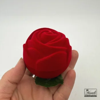 جعبه جواهراتی انگشتری طرح گل قرمز - Image 2