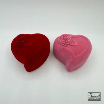 جعبه هدیه انگشتری  مخملی قلبی