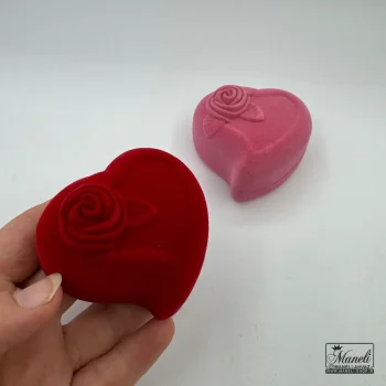 جعبه هدیه انگشتری  مخملی قلبی - Image 2