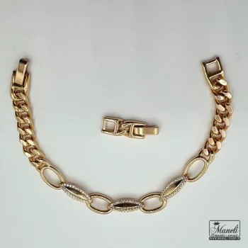 دستبند ژوپینگ ترکیب کارتیر با نگین مخراج شده رنگ ثابت - Image 4